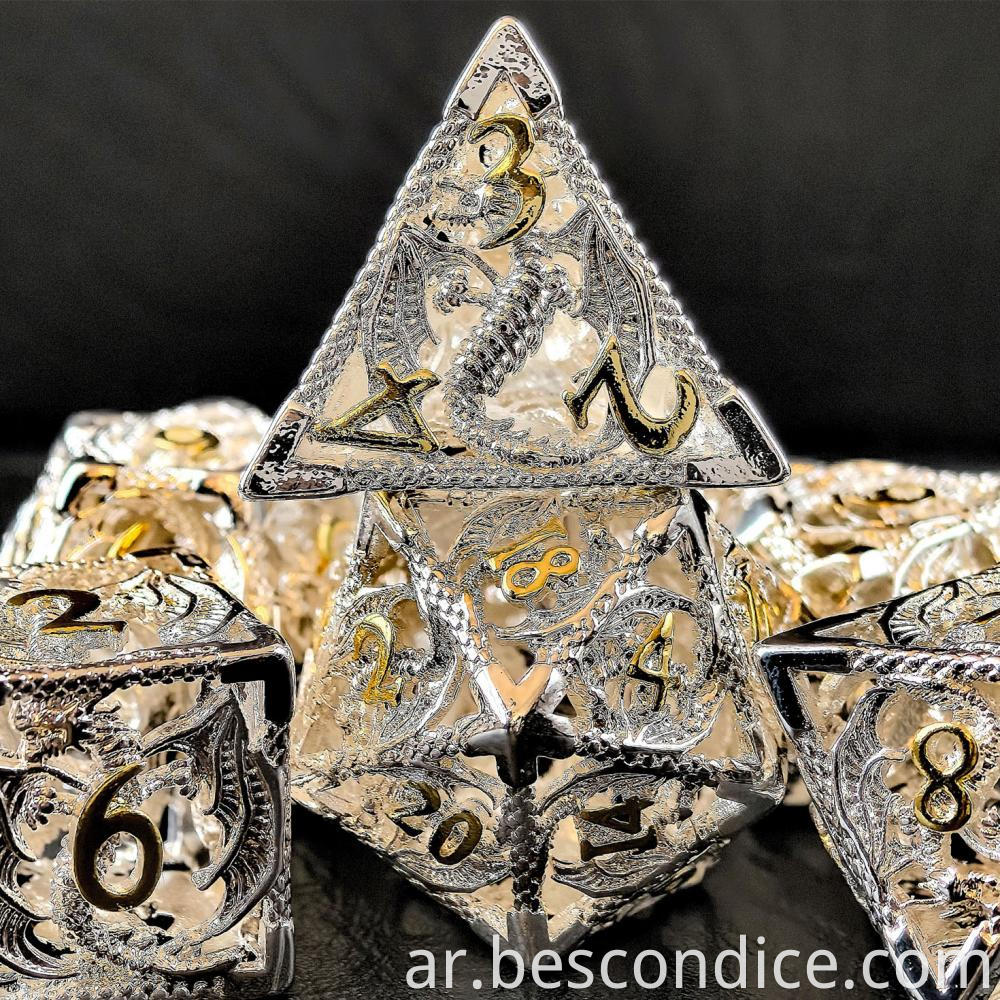 Silver Hollow Metal Dice